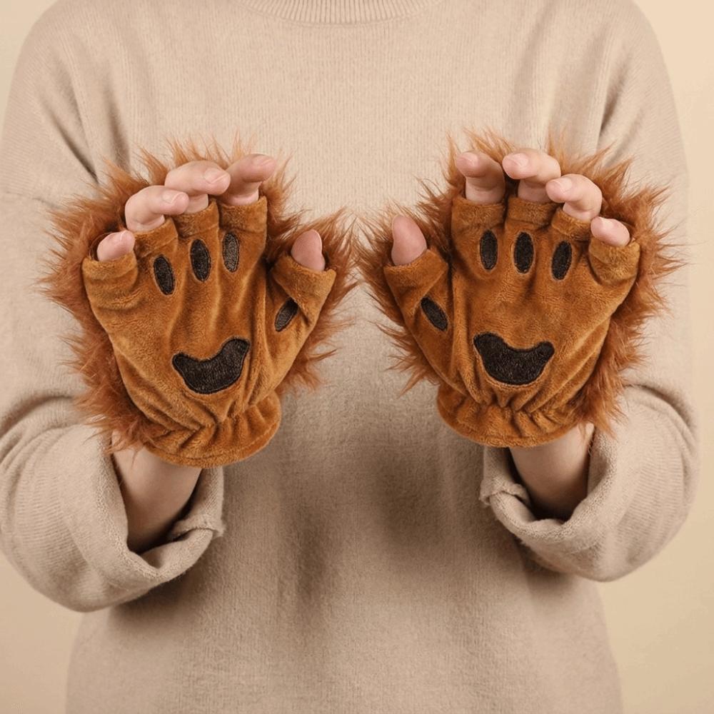 Wolfskralle Halloween Handschuhe Polyester Katzenpfoten Fäustlinge Niedliche Bärenpfoten Handschuhe Cosplay