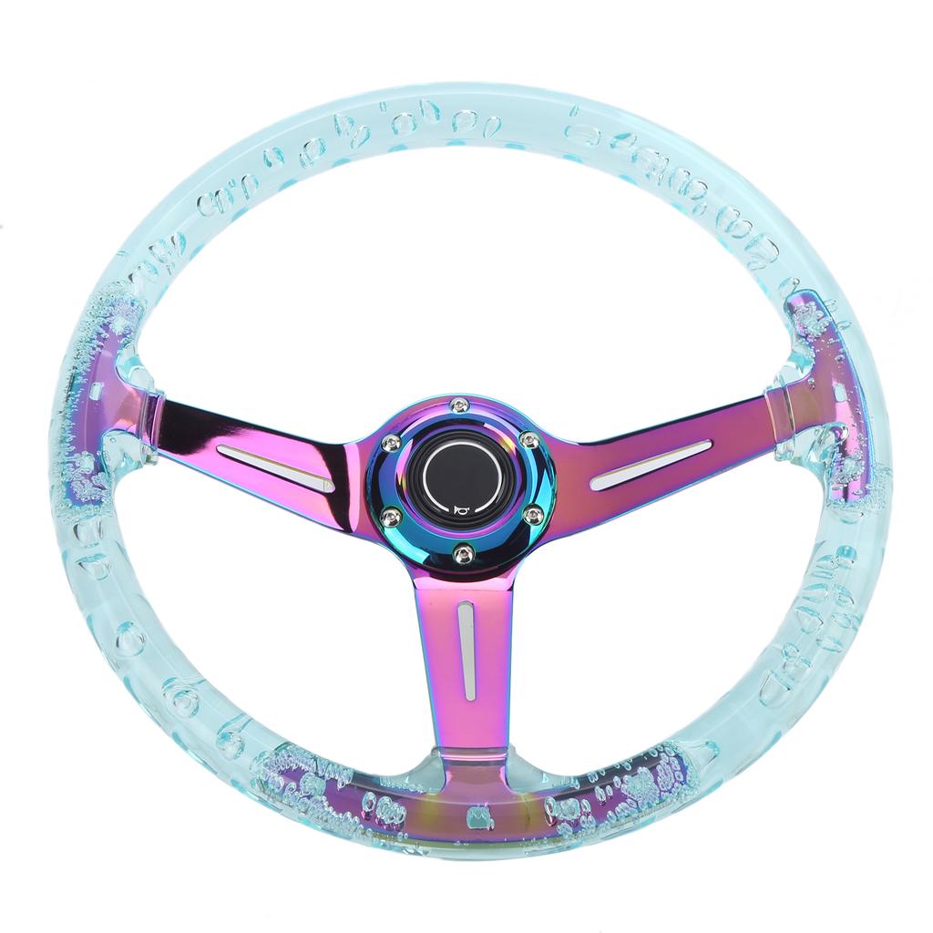14in Car Steering Wheel Logo Horn Button Accessories Modification Fit for ATV Kart UTVPurple