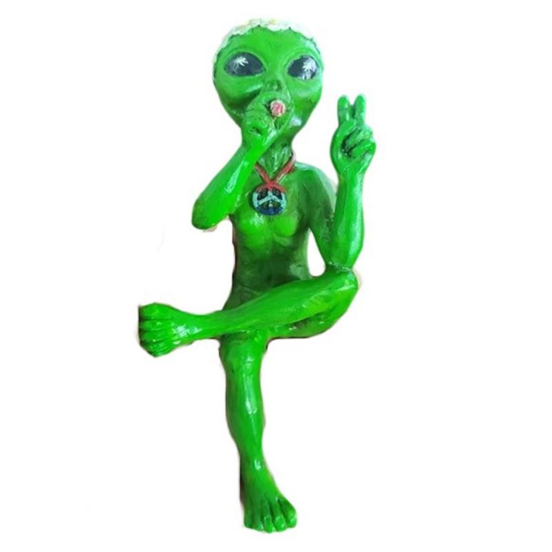 Alien Resin Statue Ornament Alien Garden Sculptures & Statues Yard Best Art Decor For Indoor Outdoor Home Or Office Collectible