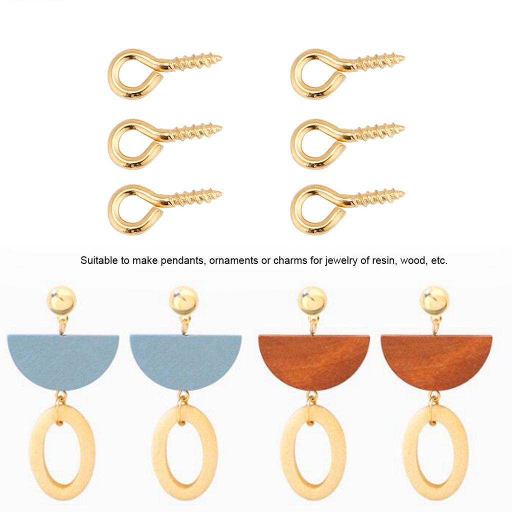 200 ks / Taštičkové očkové špendlíky Očkové špendlíky ze slitiny se závitem Šroubovací očkové háčky Šperkovní komponenty (Zlato)