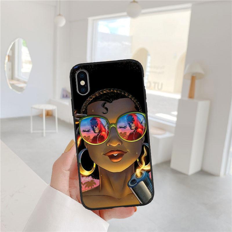 CJ88 Poppin Black Girl Soft Shell Phone Case for Xiaomi Poco C40 C50 C51 C55 C65 C71 C75 F3 F5 F6 F7 M2 M3 Pro Ultra