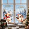 2 Sheets Deer Static Window Stickers Santa Claus Xmas Static Decals Christmas Window Stickers Store