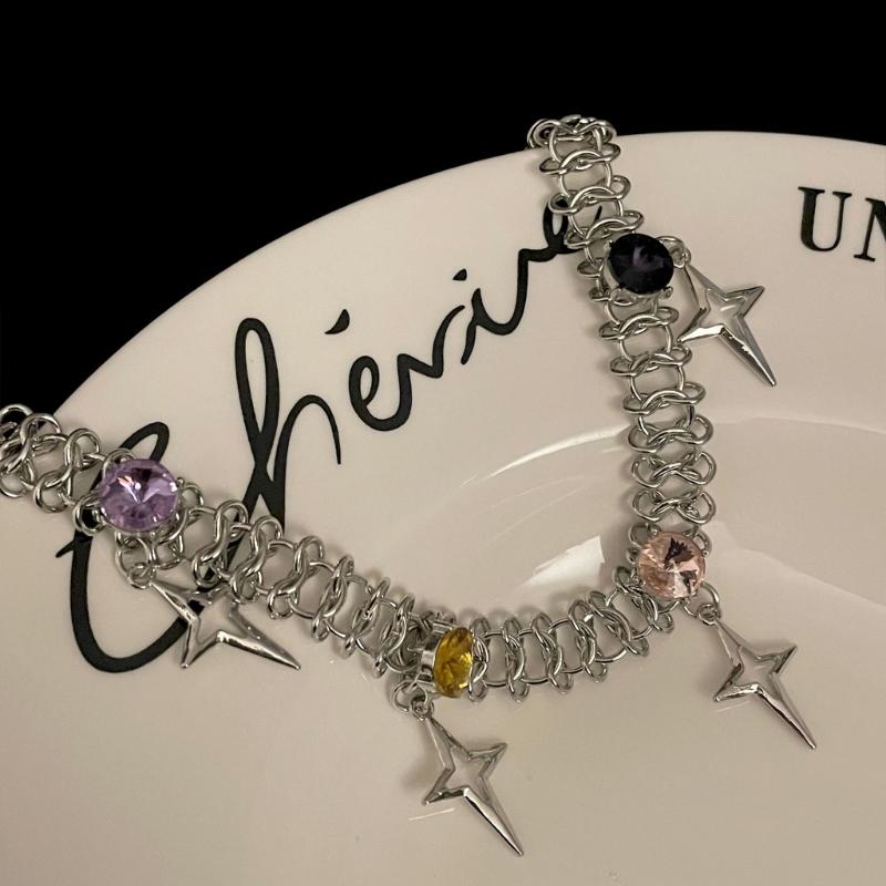 Aesthetic Jewelry Y2k Style Star Pendant Necklace Double Layer Necklace Chain Necklaces Perfect for Wedding Party Daily