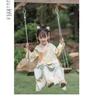 Children's Ming Dynasty Style Hanfu: Little Autumn Girl's Shirt and Skirt with Collar and Tag for Spring and Autumn