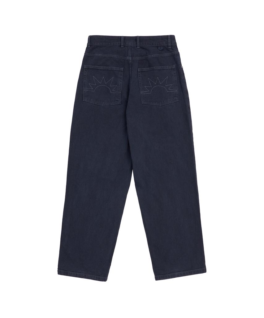HELLO SUNRISE Washed Two Button Denim Pants_Navy