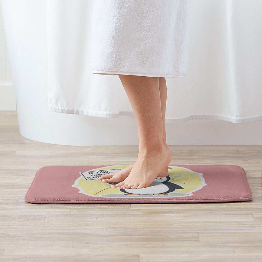 Be Kind on the Road A Penguin's Guide to Patience and Empathy in Traffic Non-slip Doormat Floor Mat Home Balcony Footpad Mats