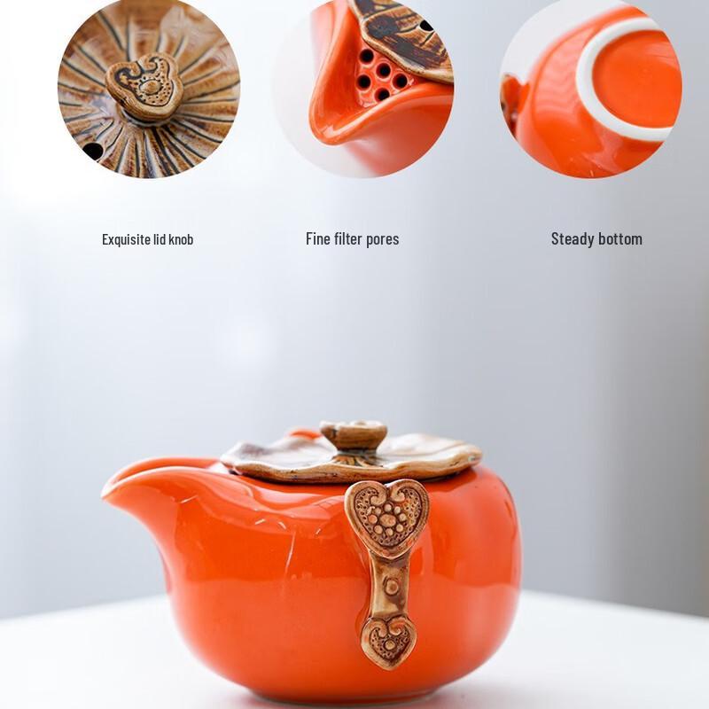 Zhuijia Ceramic Persimmon Tea Set