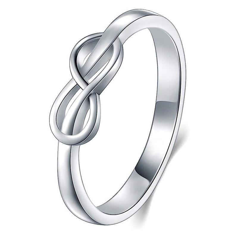Luxury Female Rings  Sterling Silver Minimalist Infinity Design Women Finger Rings Accessories Daily Party  Bulk