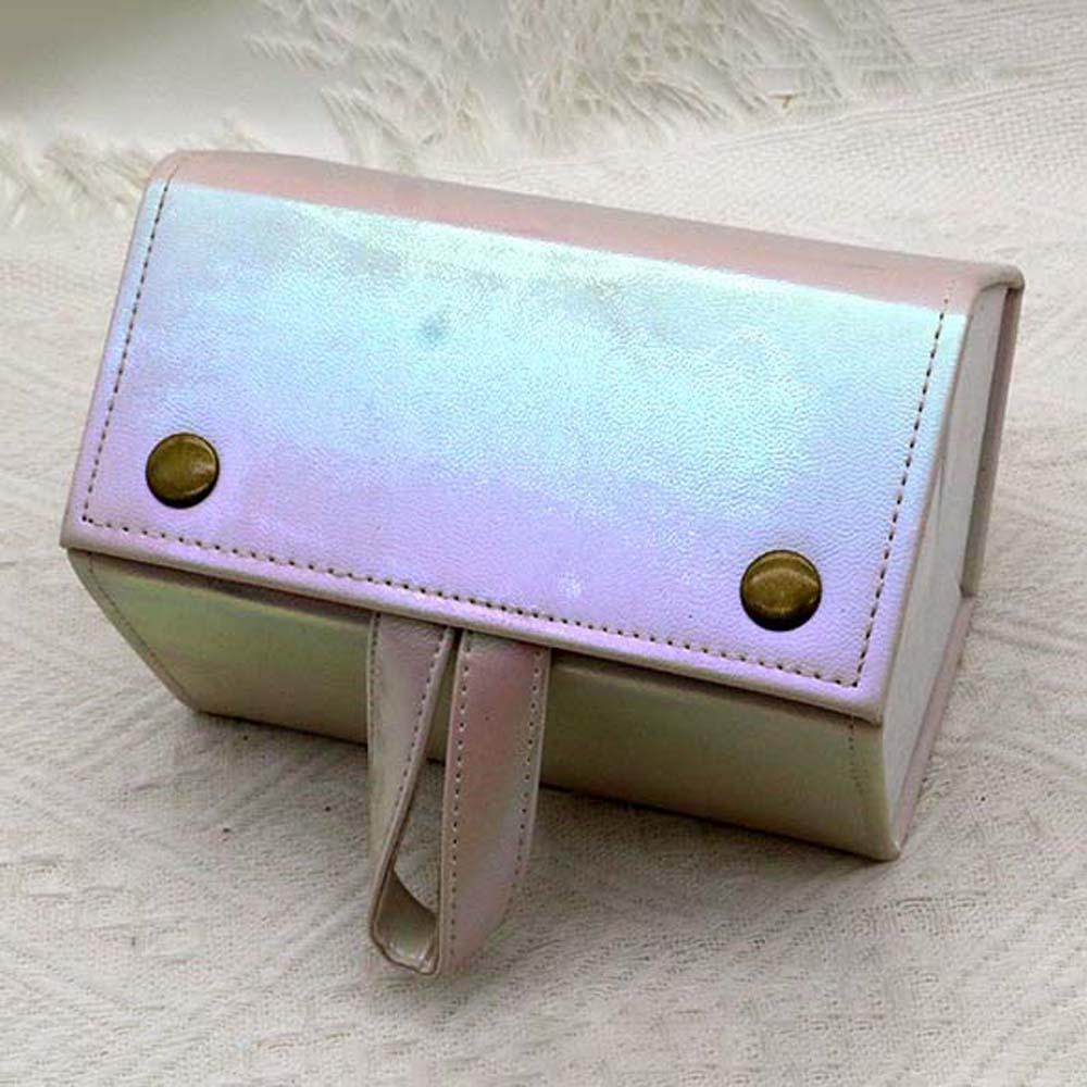 Magnetic Button Five Lattice Glasses Storage Box Portable Glasses Protective Case Work