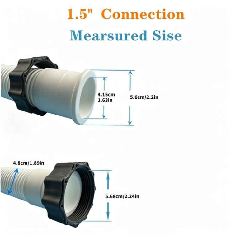 Pool Filter Hose Drain Pipe Flexible Pool Pump Pipe Fittings Quickly Connect Hose for Backwashing Vacuuming Filtration