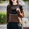 Autumn And Winter Pullover Retro Wool Jacquard Ethnic Style Design Sense Thickened Lazy And Thin Knitted Sweater