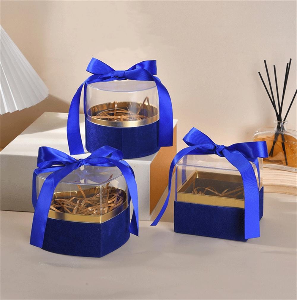 Kristallrosett Presentask Rund Ask Transparent Rosblomsask Fruktask Kramhink Presentask Blomsterbutik