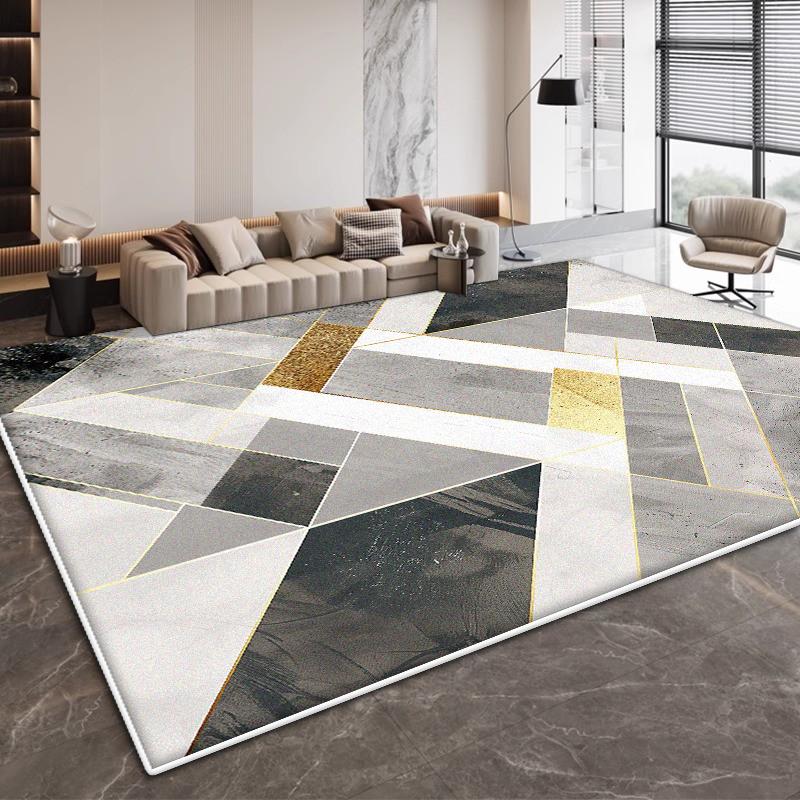 Modern Geometric Design Living Room Carpet Simple Decoration Bedroom Non-slip Large Rugs Office Coffee Tables Soft Mat Washable