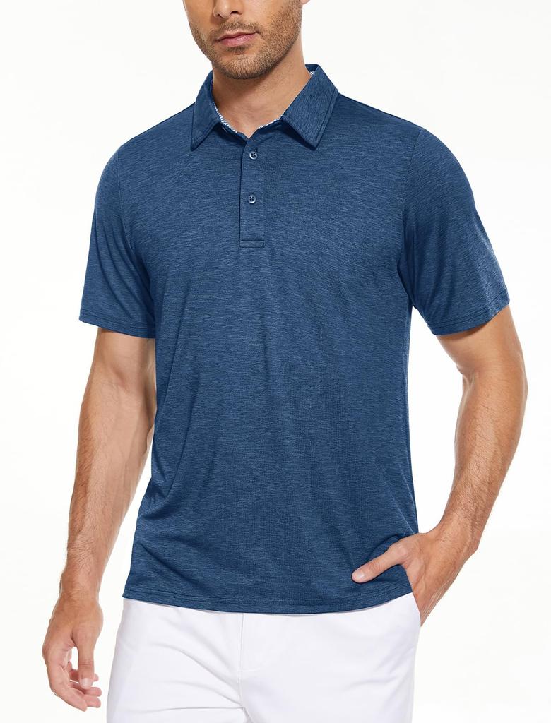 KEFITEVD Short Sleeve Golf Polo Military Perfect for and Summer Dark Size XL Men's Shirt, Moisture-Wicking, Quick-Drying, Collared, Casual, Fishing,