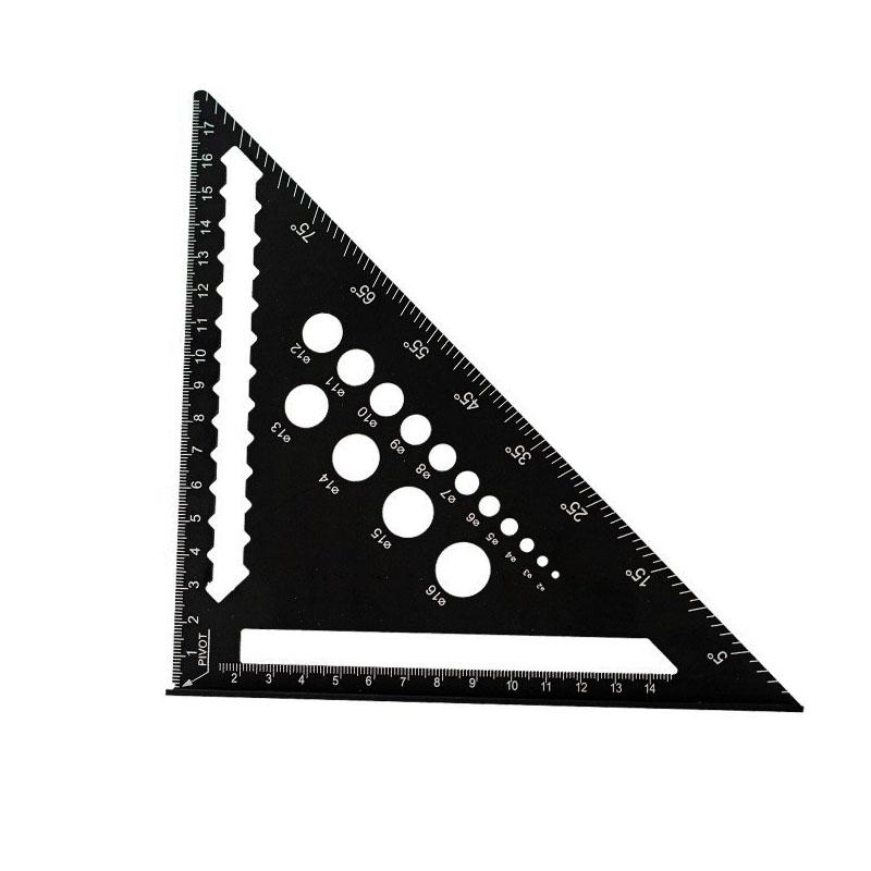 1pc 7-Inch Aluminum Alloy Triangle Ruler 45/90° Multi-Angle Woodworking Measuring Tools For Drawing & Industrial Measurements