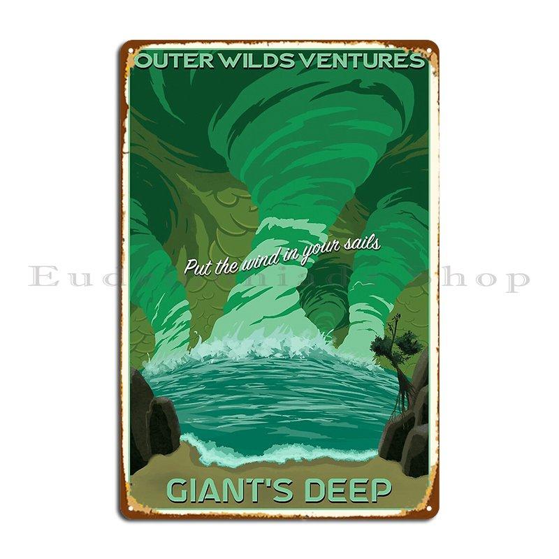 Outer Wilds Giant S Deep Travel Poster Metal Signs Retro Garage Decoration Kitchen Create Plaques Tin Sign Poster 20X30CM