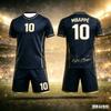 Letní Fotbalový Dres Mbappé Č. 10 Color-Block Potisk Dospělý/Děti Styl Rodič-Dítě Rychleschnoucí Tričko a Šortky Sportovní Set