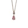 2026 Pink Diamond Water Drop Necklace Flash Pendant Niche Premium Very Fine Sweater Chain