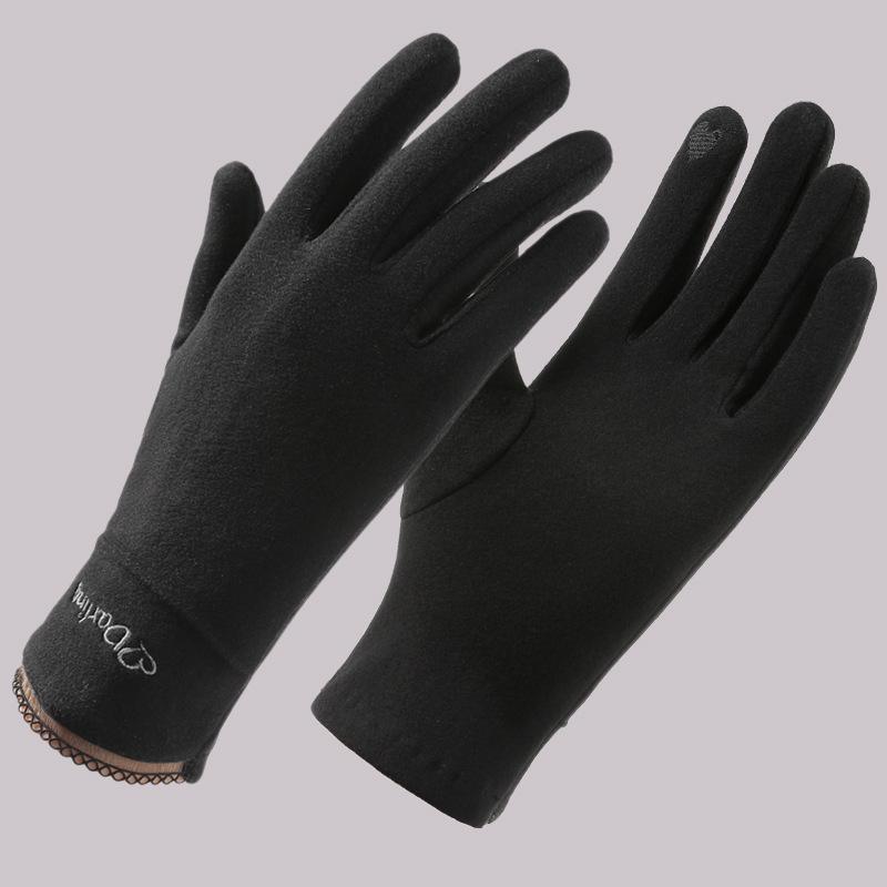 Women's N376 Windproof Touchscreen Gloves - Velvet-Lined, Non-Slip, Wear-Resistant, Ideal for Outdoor Cycling In Winter.