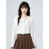 2026 Spring Lace Tie Loose Collar Long Sleeve Women's Shirt
