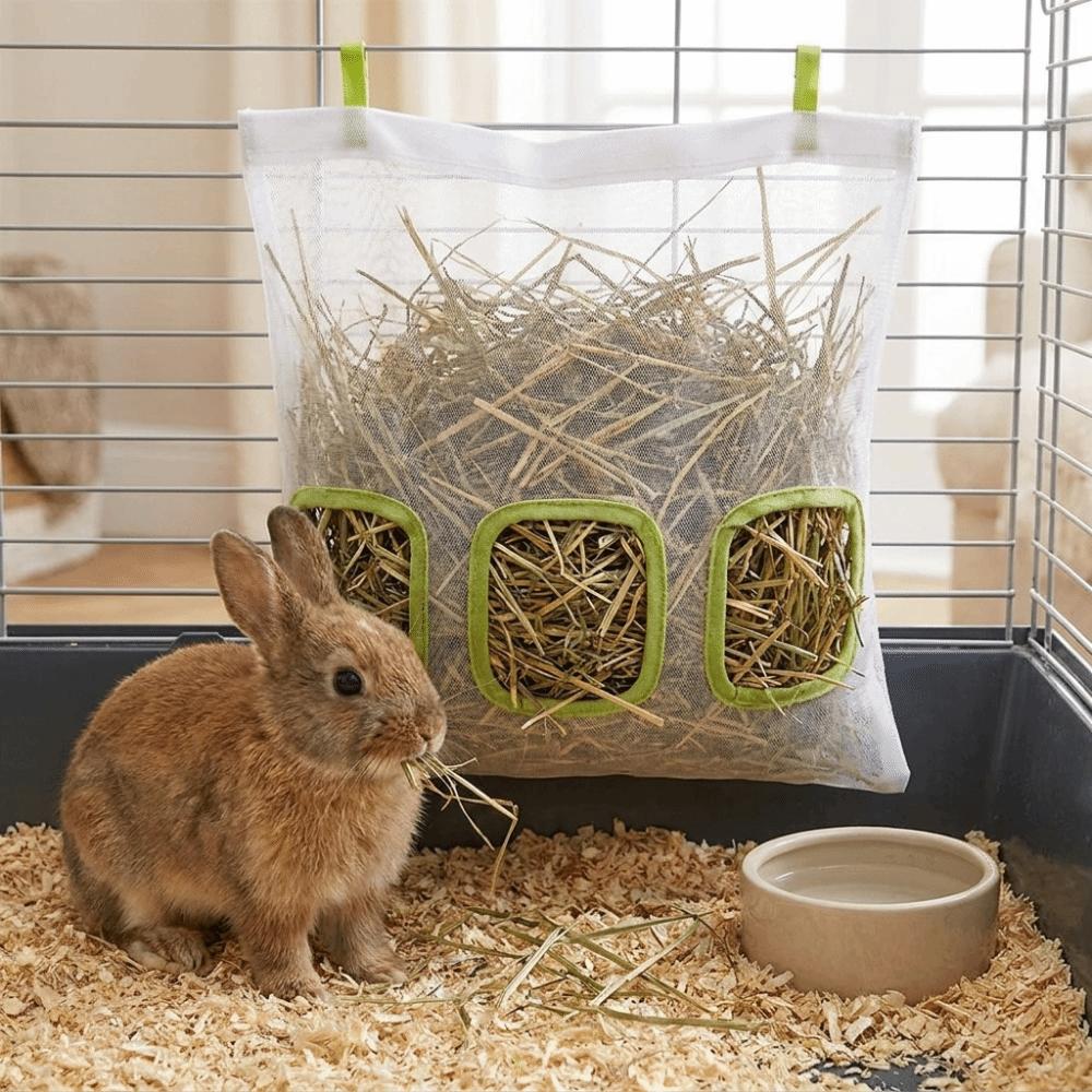 Large Capacity Hanging Hay Feeder Leak-Proof Hay Storage Bag For Rabbit Chinchillas Rats