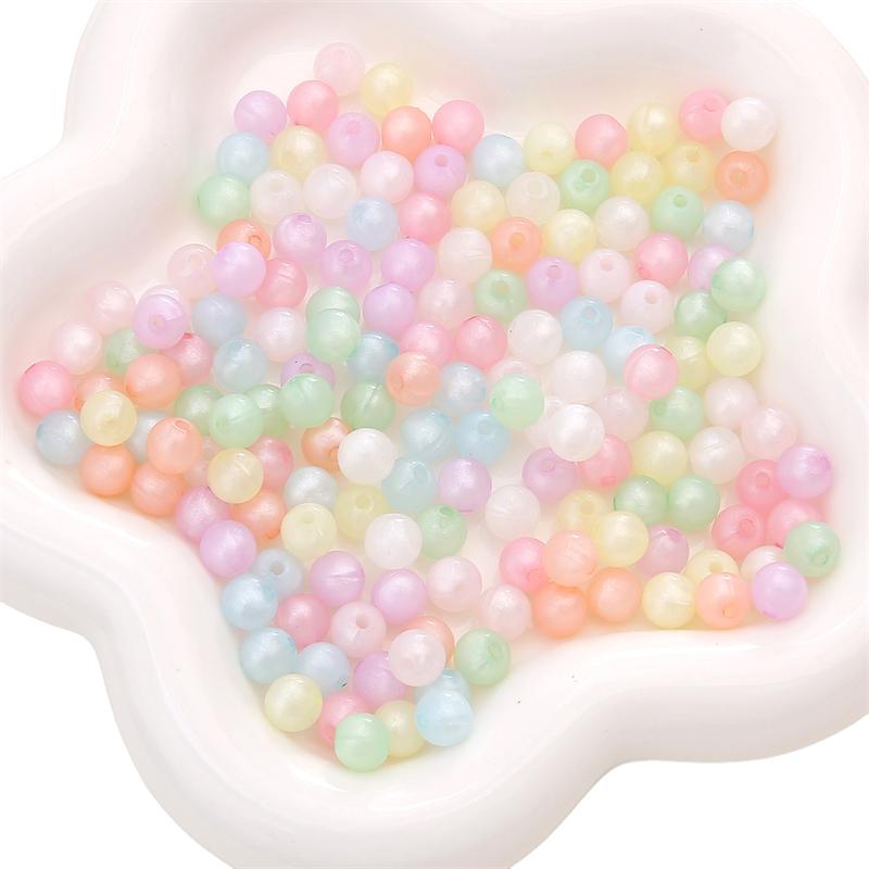 

20-50 шт./пакет акриловые светящиеся круглые бусины DIY браслет ожерелье серьги ювелирные аксессуары 8mm 50pcs/bag