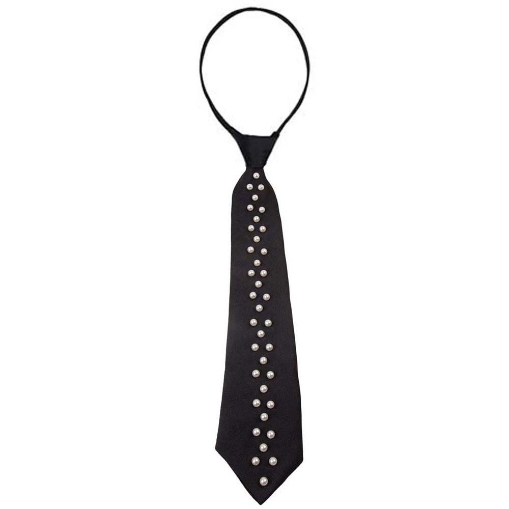 Black Pearls Tie Tassels Decoration Shirt Tie Temperament Hand-beaded Long Necktie  Kids
