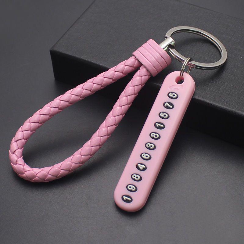 Handmade Braided Leather Car Keychain: PU Leather Pendant for Men & Women