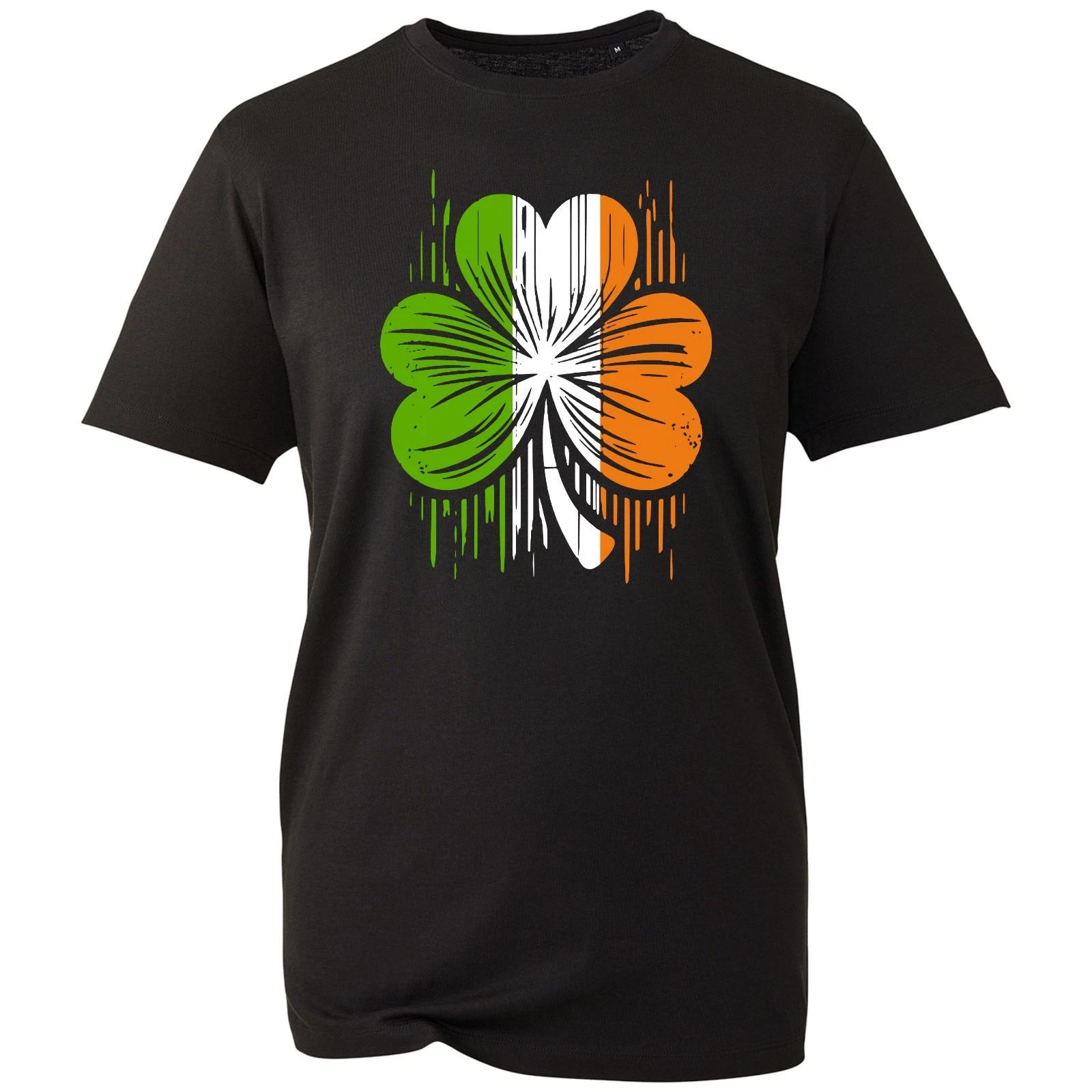 St Patrick s Day T-Shirt, Ireland Flag Shamrock Cute Clover Mens Unisex Tee M