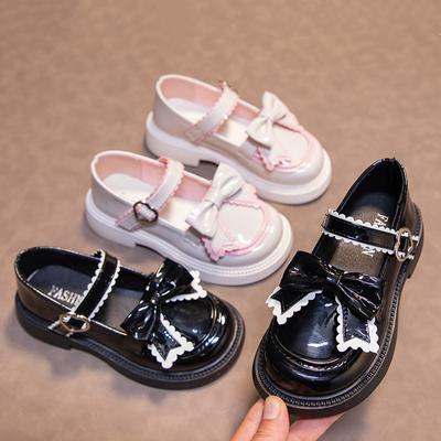 Mädchen Lederschuhe für Party Hochzeit Britischer Stil Kinder Schulaufführungsschuhe Kinder Mary Janes Schuhe mit Schleife