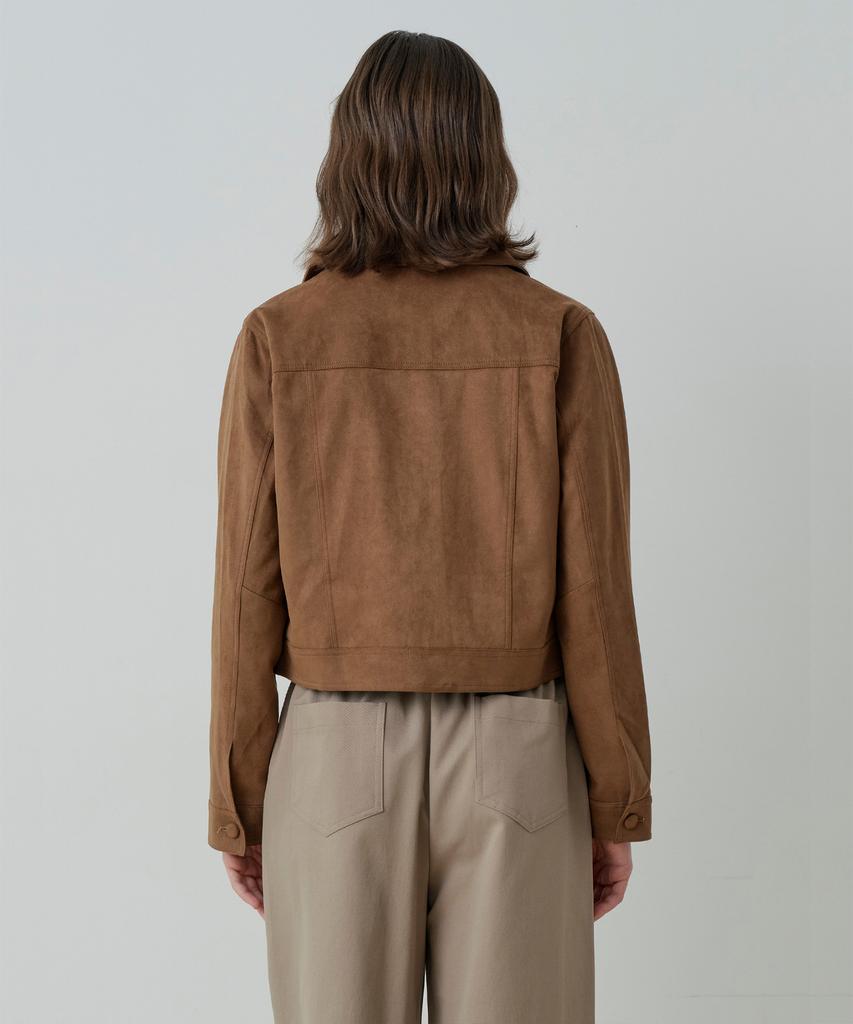 LE STUDIO Classic Suede Pocket Jacket (Br)