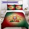 Portugal Football Printed Bedding 3 Piece Set Cozy Breathable Bed Cover Set As Housewarming Holiday Gift