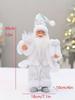 1pc Festive 12-inch Classic Santa Claus Statue: Golden and Silver White Christmas Decorations for Home, Kitchen, Hotel, and Offi