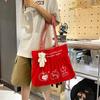 Cute versatile red casual new lazy wind tote bag large capacity shoulder bag