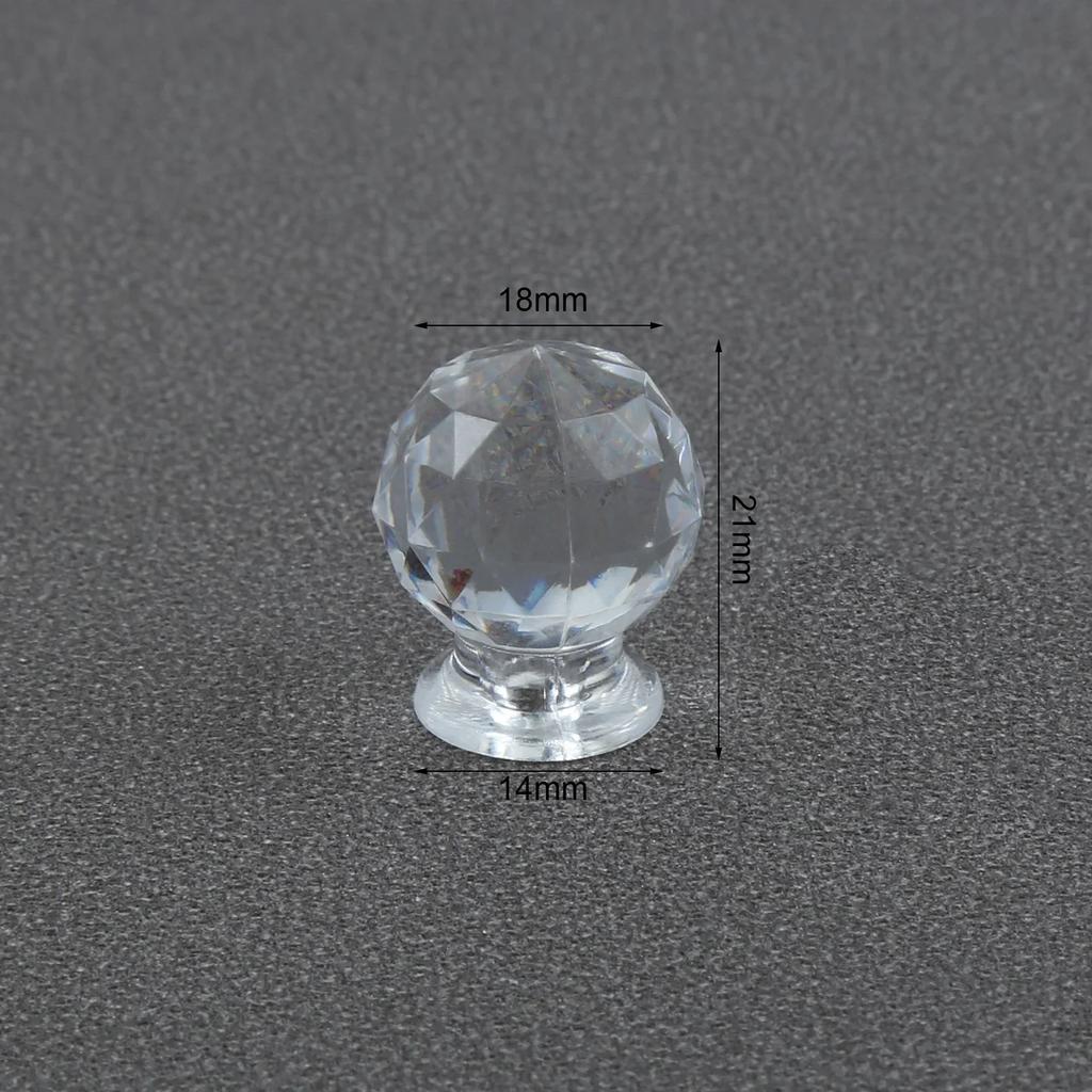 10 Stück Klare Runde Acryl-Mini-Knöpfe Kristallglas Diamant Türgriff Küchenschrank Schublade Heimdekoration Möbelbeschläge