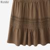 ZANZEA Women Casual Elastic Waist Loose Long Skirts