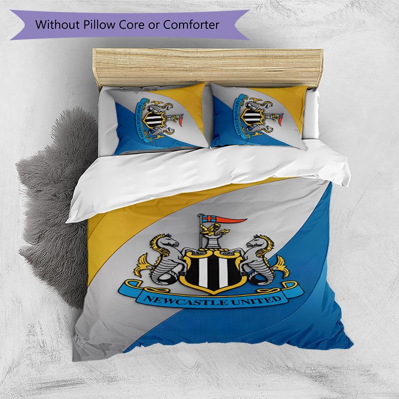 Set Lenzuola Stampato Newcastle United Football 3 Pezzi, Comodo Set Copripiumino per Camera da Letto Amico della Pelle