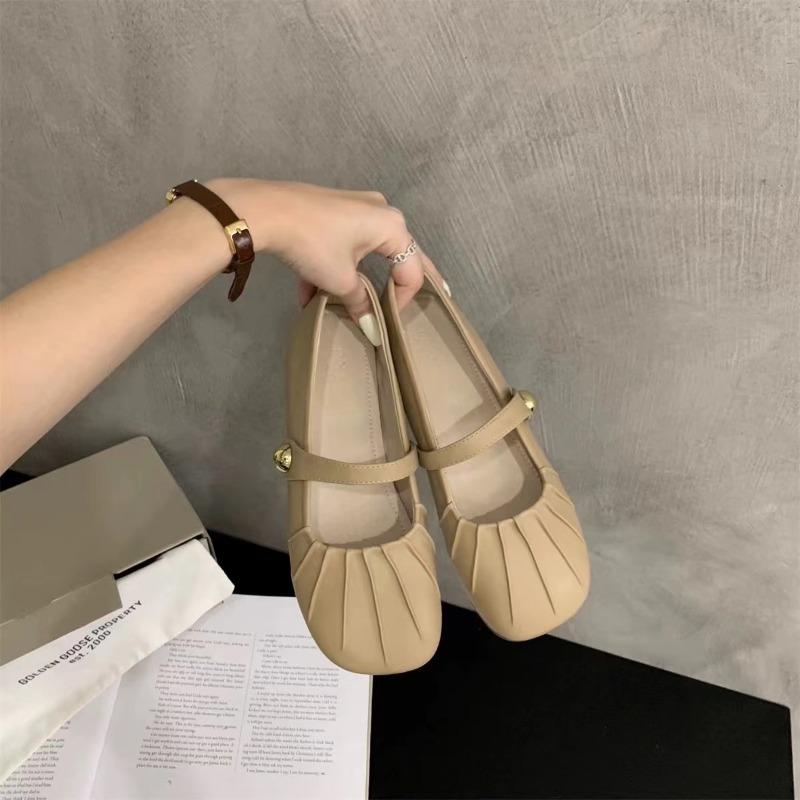 Mode 2024 Printemps et Automne Nouvelle Mode Chaussures Plates pour Femmes Chaussures à Col Bateau de Couleur Unie Vêtements d'Extérieur pour Femmes