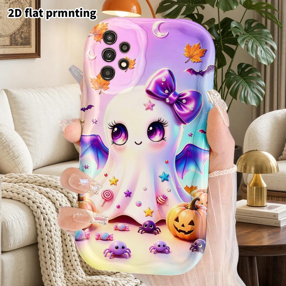 Phone Case: 2D Flat Samsung Galaxy A34 A35 M05 M06 S20 S22 S21 FE Plus 5G Protective Case, Couple Style, Gradient Background, Christmas and Halloween 