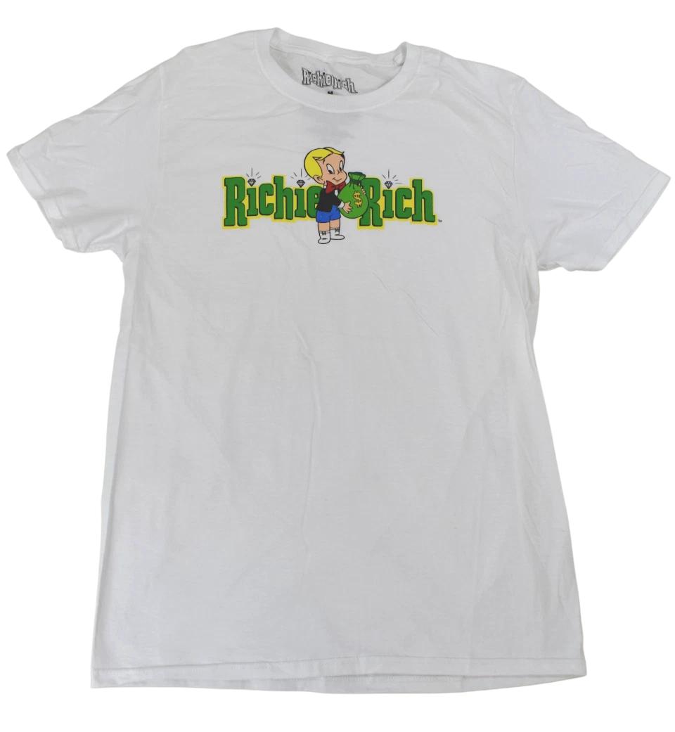 

Richie Rich Mens Holding Bag Of Money White Shirt New S, M, L, XL 2XL