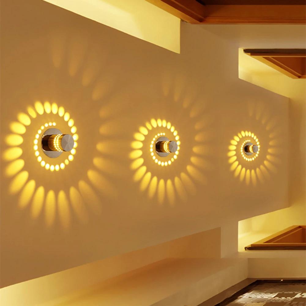LED Aluminum Spiral Hole Wall Light Living Room Aisle KTV Background Wall Home Decoration Art Wall Light