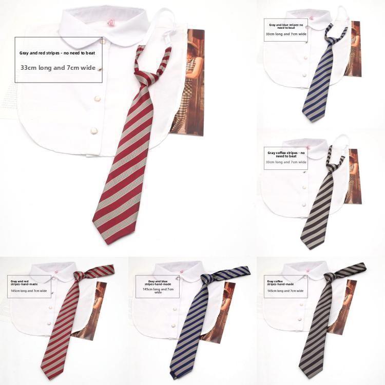 Traditional Polyester Kids Tie With Striped Pattern For School Uniforms
