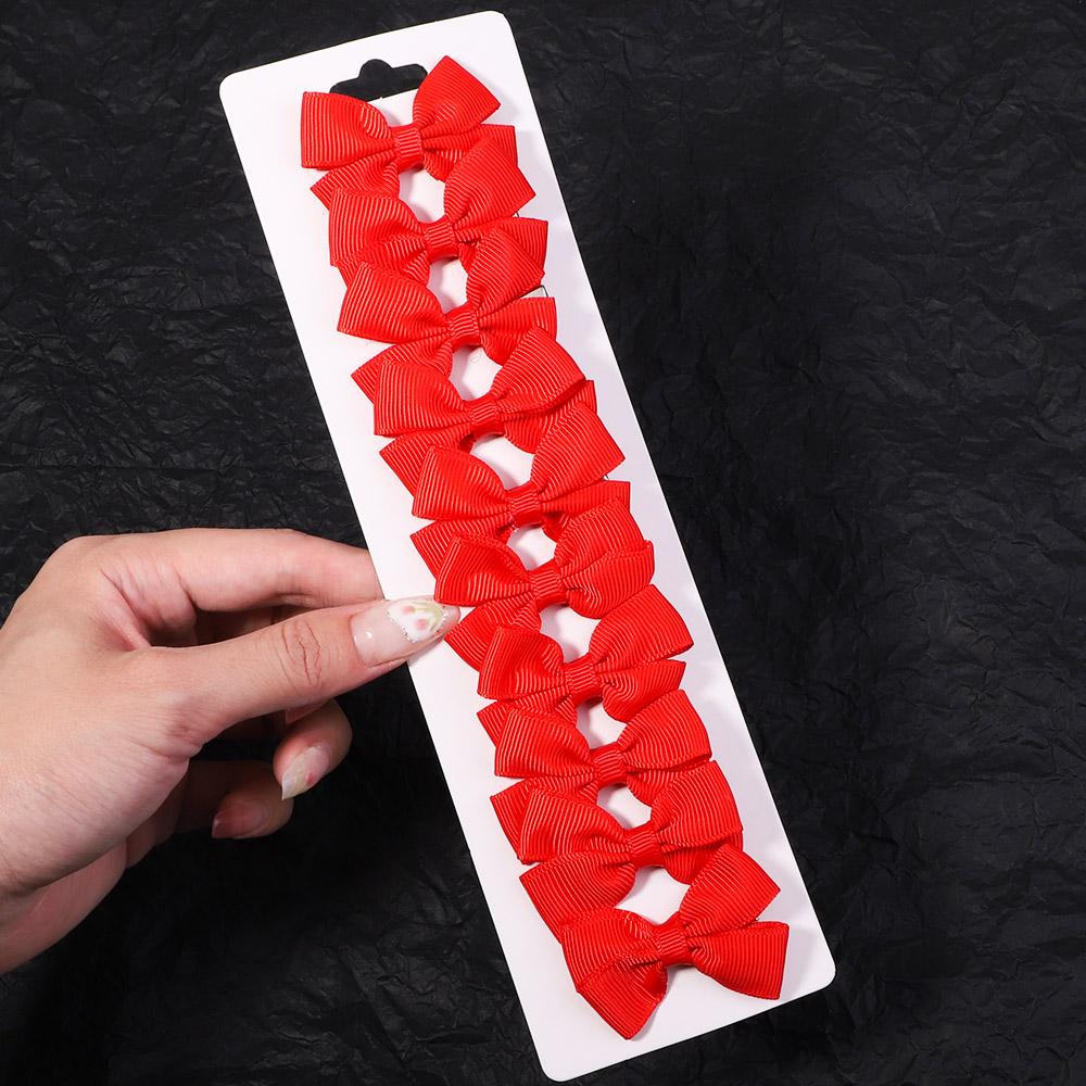 10Pcs/lot 1.9'' Mini Solid Bows Hair Clips For Cute Girls Boutique Bowknot Hairpin Barrettes Headwear Hair Accessories