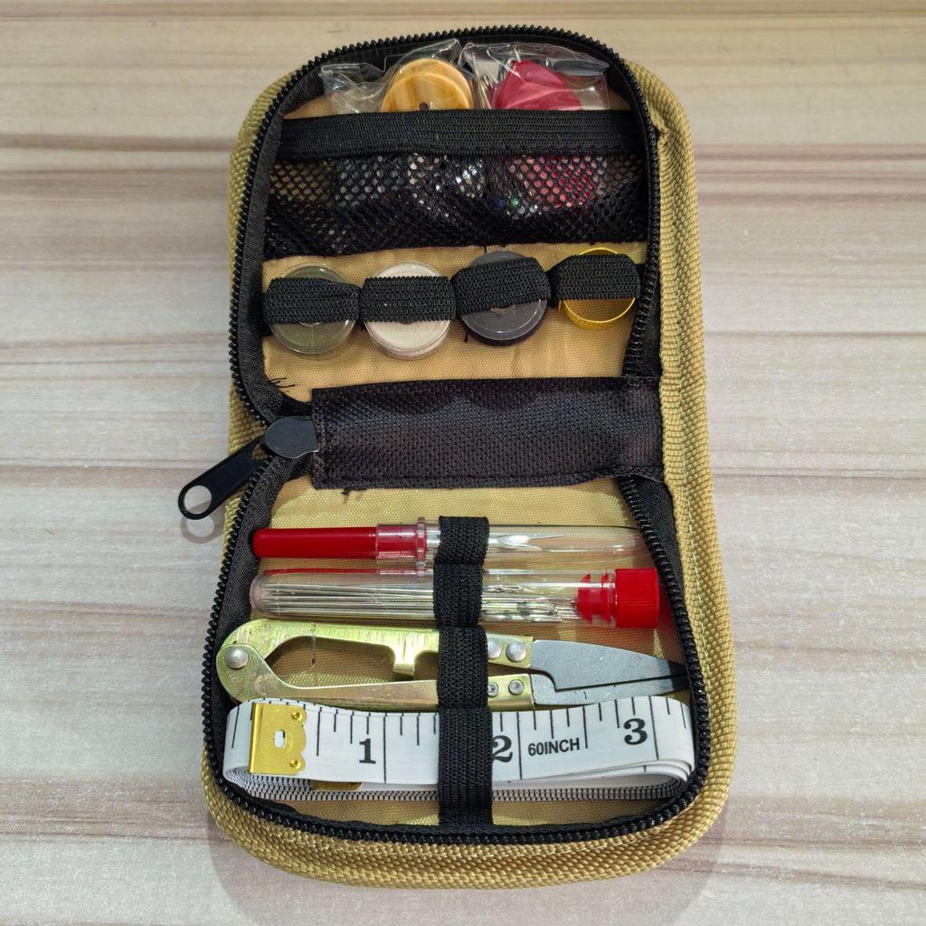 Portable 27-Piece Sewing Kit with Needle and Thread Box