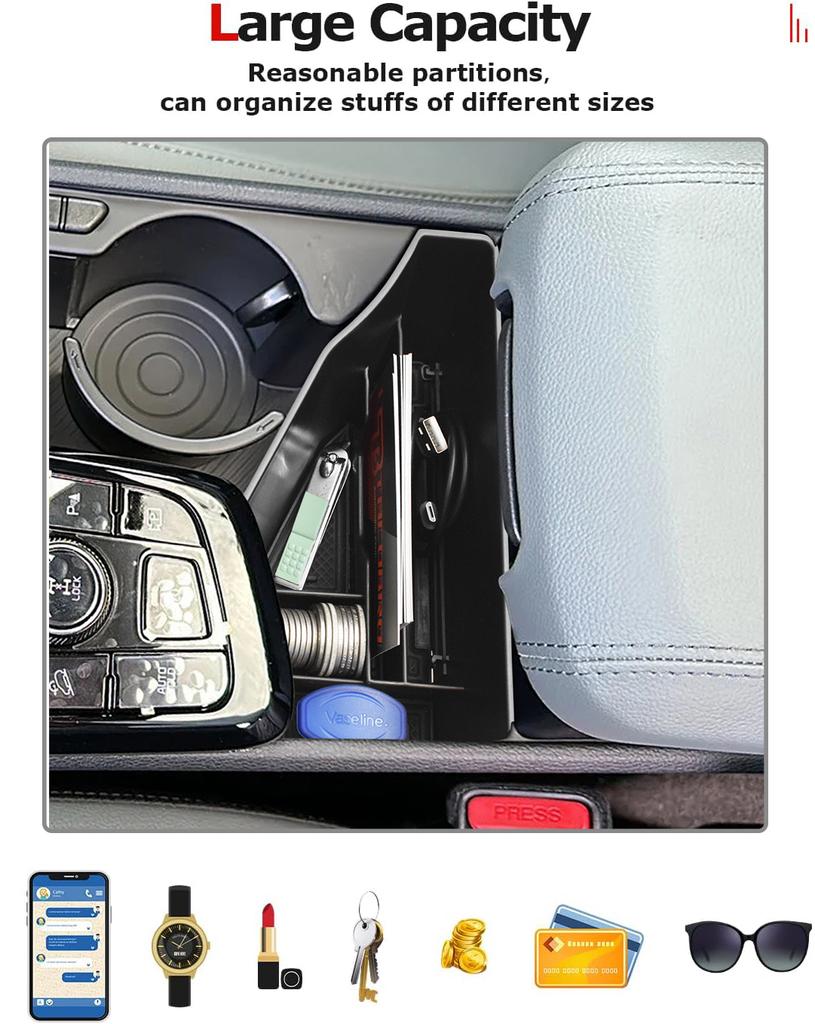 2PCS Center Console Organizer for Kia Sportage 2025 2025 NQ5 Accessories Car Armrest Storage Box Tray Insert ABS Car Storage Box