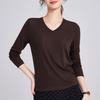 Tencel Autumn New Long-sleeved Navy Blue Thin T-shirt Top Women's Light and Thin