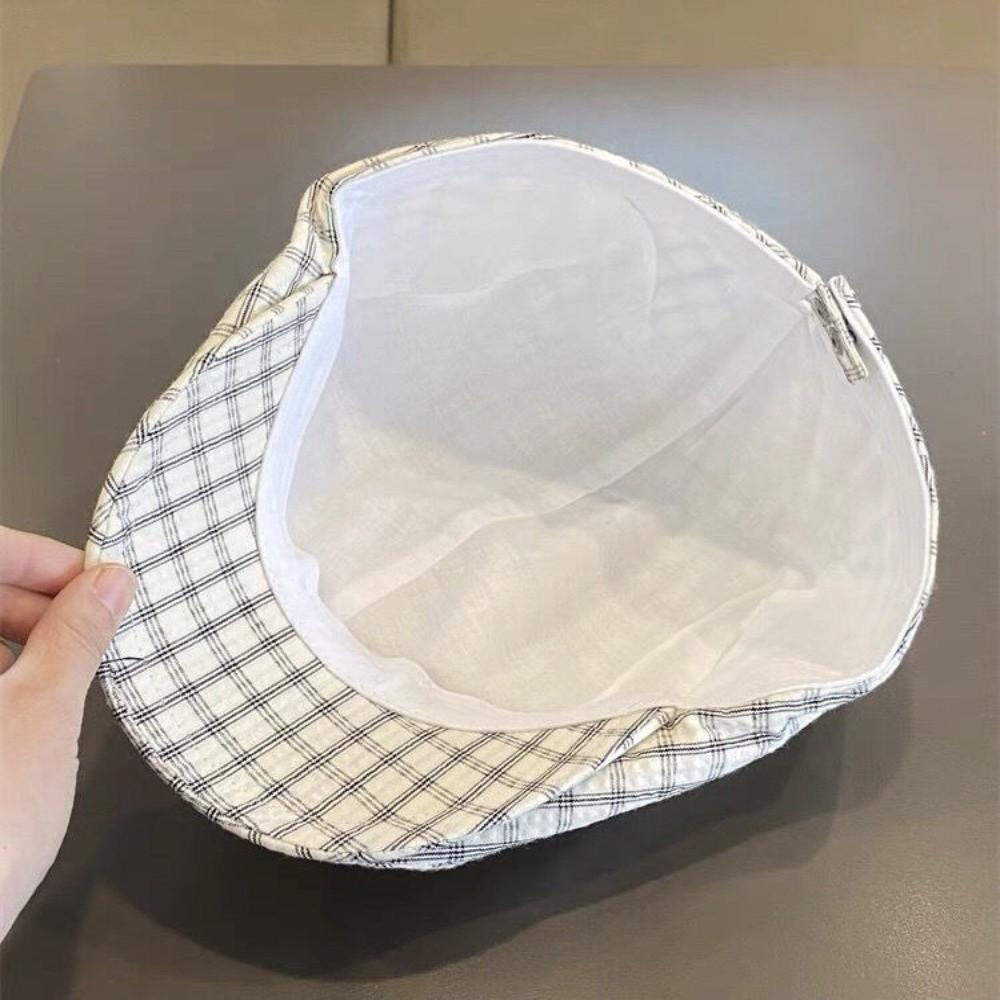 Forward Cap Newsboy Caps Korean Style Painter Hat Casual Plaid Berets  Ladies