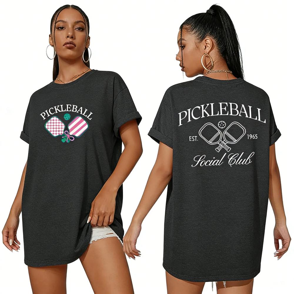 New Pickle Ball Shirt Women's Fun Extra Large Pickle Team Pattern T-shirt Baseball Fan T-shirt N Short Sleeve Family Outfit Top