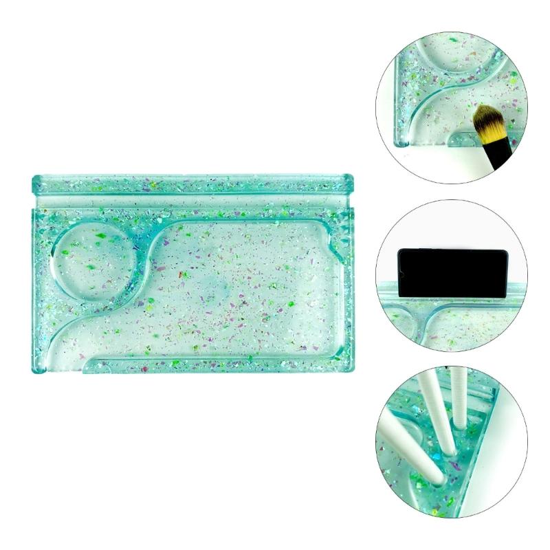 Epoxy Resin Mold with Disc Makeup Reel Cosmetic Silicone Mold Storage Tray Resin Mold for Diy Decorative Jewelry Tools