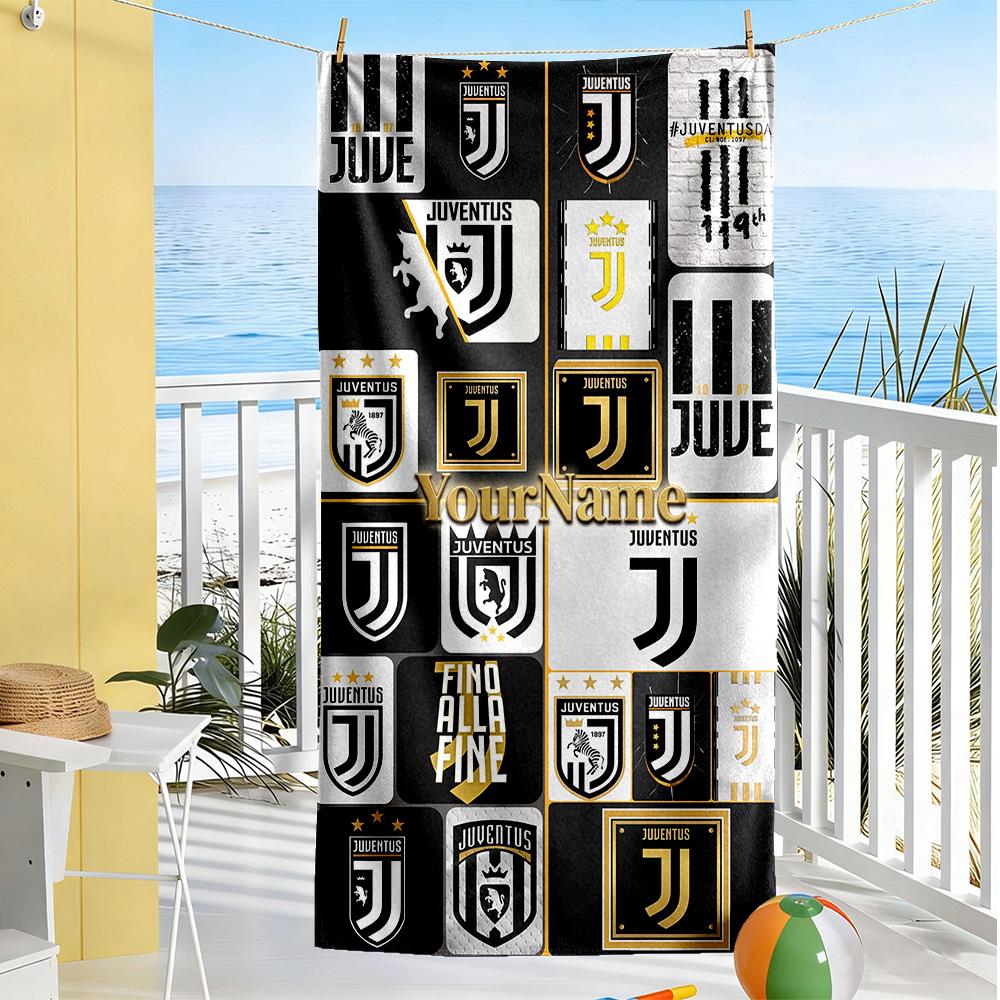 Juventus Customized Name Beach Towel High Absorbency & Quick-Dry Perfect for Traveling Yoga Camping and Swimming